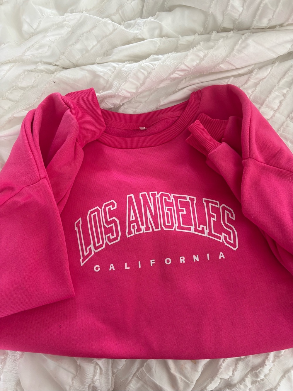 Hot Pink 'Los Angeles California' Graphic Sweatshirt
